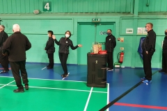Line Judge queuing up social distant